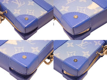 Load image into Gallery viewer, 極美品 LOUIS VUITTON ルイヴィトン ソフトトランク ショルダーバッグ ヴァージル期 M45432 カウハイドレザー ブルー ホワイト 中古 4b004887