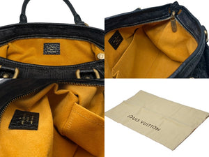 極美品 LOUIS VUITTON ルイヴィトン ネオカヴィMM 2WAYバッグ M95351 モノグラム デニム ブラック ゴールド金具 中古 4b004888