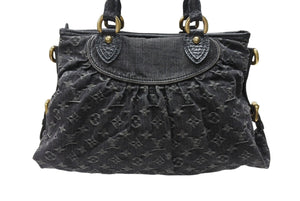 極美品 LOUIS VUITTON ルイヴィトン ネオカヴィMM 2WAYバッグ M95351 モノグラム デニム ブラック ゴールド金具 中古 4b004888