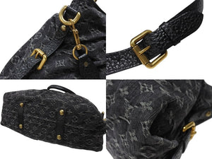 極美品 LOUIS VUITTON ルイヴィトン ネオカヴィMM 2WAYバッグ M95351 モノグラム デニム ブラック ゴールド金具 中古 4b004888