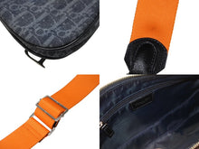 Load image into Gallery viewer, 極美品 Christian Dior クリスチャンディオール フライトライン ショルダーバッグ トロッター レザー キャンバス ネイビー オレンジ シルバー金具 中古 4b004892