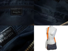 Load image into Gallery viewer, 極美品 Christian Dior クリスチャンディオール フライトライン ショルダーバッグ トロッター レザー キャンバス ネイビー オレンジ シルバー金具 中古 4b004892