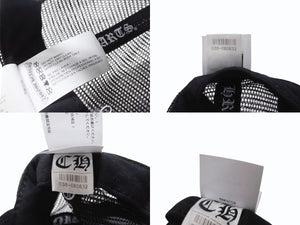 極美品 CHROME HEARTS クロムハーツトラッカーキャップ ロサンゼルス限定 CHロゴ刺繍 クロスボール シルバー 925 ブラック 中古 4b004903
