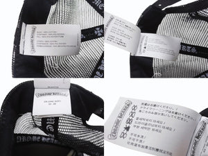 極美品 CHROME HEARTS クロムハーツトラッカーキャップ ロサンゼルス限定 CHロゴ刺繍 クロスボール シルバー 925 ブラック 中古 4b004903