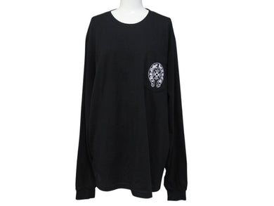 極美品 CHROME HEARTS クロムハーツ ホースシュー 長袖Tシャツ ロングスリーブ ロサンゼルス限定 ブラック サイズL 中古 4b004904