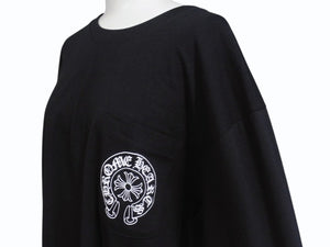 極美品 CHROME HEARTS クロムハーツ ホースシュー 長袖Tシャツ ロングスリーブ ロサンゼルス限定 ブラック サイズL 中古 4b004904