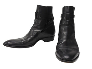 SAINT LAURENT PARIS サンローラン パリ ジョッパーブーツ ショートブーツ 靴 443200 レザー ブラック サイズ45 美品 中古 4b004907 