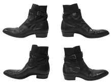 画像をギャラリービューアに読み込む, SAINT LAURENT PARIS サンローラン パリ ジョッパーブーツ ショートブーツ 靴 443200 レザー ブラック サイズ45 美品 中古 4b004907 
