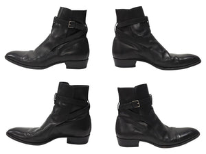 SAINT LAURENT PARIS サンローラン パリ ジョッパーブーツ ショートブーツ 靴 443200 レザー ブラック サイズ45 美品 中古 4b004907 