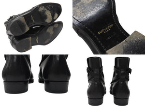 SAINT LAURENT PARIS サンローラン パリ ジョッパーブーツ ショートブーツ 靴 443200 レザー ブラック サイズ45 美品 中古 4b004907 