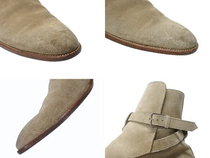 SAINT LAURENT サンローラン WYATT 30 JODHPUR BOOTS ワイアット 30 ジョッパーブーツ 靴 498372 スエード ベージュ サイズ45 美品 中古 4b004908 