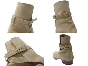 SAINT LAURENT サンローラン WYATT 30 JODHPUR BOOTS ワイアット 30 ジョッパーブーツ 靴 498372 スエード ベージュ サイズ45 美品 中古 4b004908 