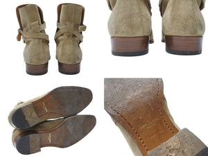 SAINT LAURENT サンローラン WYATT 30 JODHPUR BOOTS ワイアット 30 ジョッパーブーツ 靴 498372 スエード ベージュ サイズ45 美品 中古 4b004908 