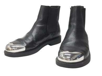 CALVIN KLEIN カルバンクライン サイドゴアブーツ メタルトゥ レザー ブラック サイズ44 美品 中古 4b004909