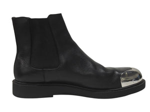 CALVIN KLEIN カルバンクライン サイドゴアブーツ メタルトゥ レザー ブラック サイズ44 美品 中古 4b004909