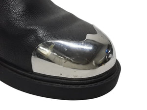 CALVIN KLEIN カルバンクライン サイドゴアブーツ メタルトゥ レザー ブラック サイズ44 美品 中古 4b004909