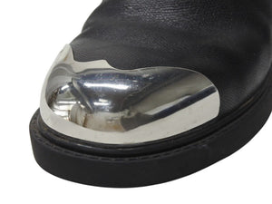 CALVIN KLEIN カルバンクライン サイドゴアブーツ メタルトゥ レザー ブラック サイズ44 美品 中古 4b004909