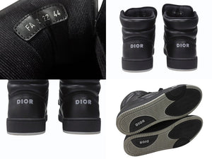 極美品 Dior ディオール B27 オブリーク ギャラクシー ハイカットスニーカー CDロゴ レザー ブラック サイズ44 中古 4b004911