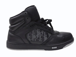 極美品 Dior ディオール B27 オブリーク ギャラクシー ハイカットスニーカー CDロゴ レザー ブラック サイズ44 中古 4b004911