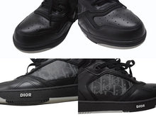 画像をギャラリービューアに読み込む, 極美品 Dior ディオール B27 オブリーク ギャラクシー ハイカットスニーカー CDロゴ レザー ブラック サイズ44 中古 4b004911