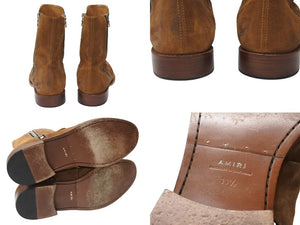 AMIRI アミリ SKINNY STACK BOOT スキニースタックサイドジップブーツ スウェードブラウン サイズ11 2/1 良品 中古 4b004915 