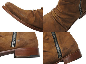 AMIRI アミリ SKINNY STACK BOOT スキニースタックサイドジップブーツ スウェードブラウン サイズ11 2/1 良品 中古 4b004915 