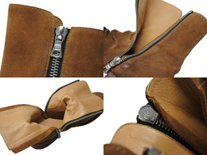 AMIRI アミリ SKINNY STACK BOOT スキニースタックサイドジップブーツ スウェードブラウン サイズ11 2/1 良品 中古 4b004915 