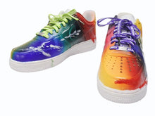 Load image into Gallery viewer, 新品未使用 NIKE ナイキ AirForce1 エアフォースワン スニーカー ペイント レザー ラインストーン ホワイト マルチカラー サイズ11 中古 4b004916