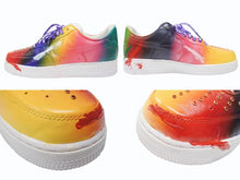 Load image into Gallery viewer, 新品未使用 NIKE ナイキ AirForce1 エアフォースワン スニーカー ペイント レザー ラインストーン ホワイト マルチカラー サイズ11 中古 4b004916