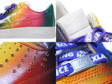 画像をギャラリービューアに読み込む, 新品未使用 NIKE ナイキ AirForce1 エアフォースワン スニーカー ペイント レザー ラインストーン ホワイト マルチカラー サイズ11 中古 4b004916