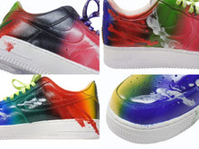 画像をギャラリービューアに読み込む, 新品未使用 NIKE ナイキ AirForce1 エアフォースワン スニーカー ペイント レザー ラインストーン ホワイト マルチカラー サイズ11 中古 4b004916