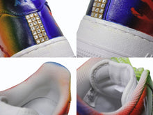 画像をギャラリービューアに読み込む, 新品未使用 NIKE ナイキ AirForce1 エアフォースワン スニーカー ペイント レザー ラインストーン ホワイト マルチカラー サイズ11 中古 4b004916