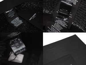 未使用 SAINT LAURENT サンローラン ラフィアハット 帽子 551676 4YB50 イタリア製レーヨンコットン ブラック サイズL 中古 4b004917 