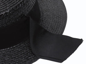 未使用 SAINT LAURENT サンローラン ラフィアハット 帽子 551676 4YB50 イタリア製レーヨンコットン ブラック サイズL 中古 4b004917 