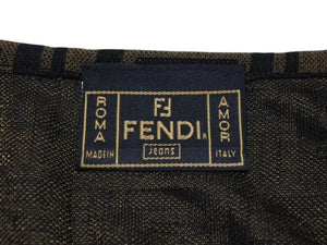極美品 FENDI フェンディ タンクトップ ノースリーブ サイズ40 ズッカ柄 ベージュ ブラック 中古 4b004919 