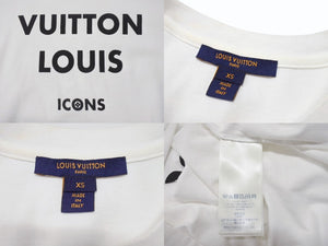 LOUIS VUITTON ルイヴィトン 21SS 半袖Tシャツ RW211W サイズXS チェーン 反転ロゴプリント ホワイト ブラック 美品 中古 4b004920