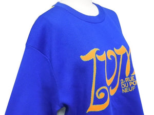 LOUIS VUITTON ルイヴィトン LVMインターシャＴシャツ ニット RM211M ZLW HKN15W コットンブルー マルチカラー サイズXS 美品 中古 4b004921
