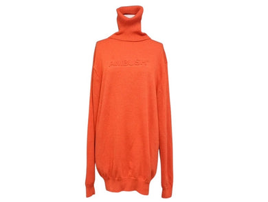 AMBUSH アンブッシュ ニット ハイネック ロゴ ウール ナイロン ポリウレタン レッド サイズ3 美品 中古 4b004922