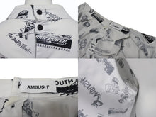 Load image into Gallery viewer, AMBUSH アンブッシュ 長袖シャツ 総柄プリント JAPAN製 コットン ホワイト ブラック サイズ2 美品 中古 4b004923