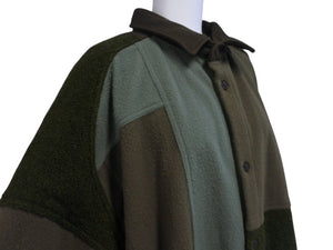 AMBUSH アンブッシュ パッチワークフリースシャツジャケット ポリエステル カーキ サイズ3 美品 中古 4b004924