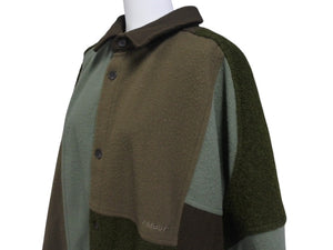 AMBUSH アンブッシュ パッチワークフリースシャツジャケット ポリエステル カーキ サイズ3 美品 中古 4b004924