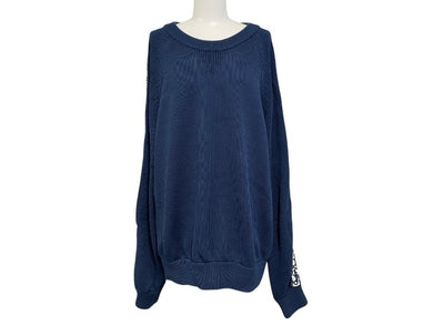 極美品 ChristianDior クリスチャンディオール トロッター ニット カーディガン セーター 943M672AT072 コットン ネイビー サイズXL 中古 4b004931