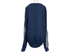 極美品 ChristianDior クリスチャンディオール トロッター ニット カーディガン セーター 943M672AT072 コットン ネイビー サイズXL 中古 4b004931