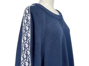 極美品 ChristianDior クリスチャンディオール トロッター ニット カーディガン セーター 943M672AT072 コットン ネイビー サイズXL 中古 4b004931