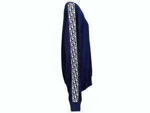 極美品 ChristianDior クリスチャンディオール トロッター ニット カーディガン セーター 943M672AT072 コットン ネイビー サイズXL 中古 4b004931