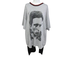 極美品 RAF SIMONS ラフシモンズ The Clash カジュアルニット 915568 スカーフドッキング ラメ シルバーレーヨン ポリエステル サイズXS 中古 4b004934 