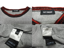 画像をギャラリービューアに読み込む, 極美品 RAF SIMONS ラフシモンズ The Clash カジュアルニット 915568 スカーフドッキング ラメ シルバーレーヨン ポリエステル サイズXS 中古 4b004934 