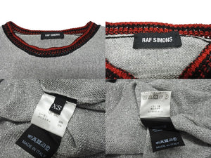 極美品 RAF SIMONS ラフシモンズ The Clash カジュアルニット 915568 スカーフドッキング ラメ シルバーレーヨン ポリエステル サイズXS 中古 4b004934 