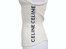 Load image into Gallery viewer, CELINE Bodysuit Top 2A08V372N Half-Zip Side Logo Cotton Rib Ivory Excellent Condition Pre-Owned 4b004935 