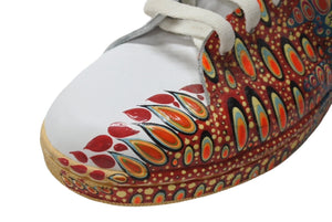adidas アディダス ハイカットスニーカー スタンスミスmid ハンドペイントレザー ホワイト マルチカラー サイズUS12 美品 中古 4b004937